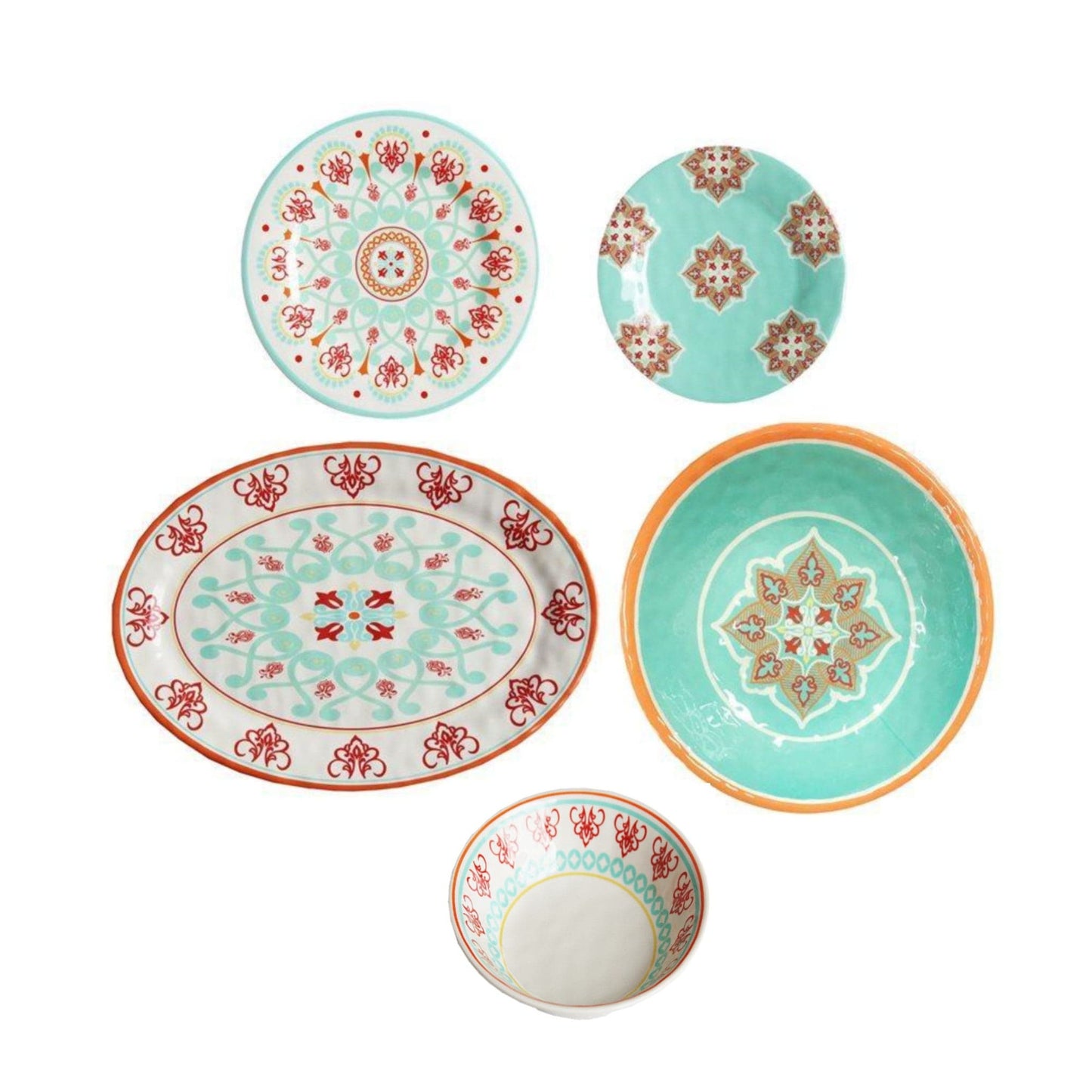Western Melamine - Set (Set of 14) - Multi Color