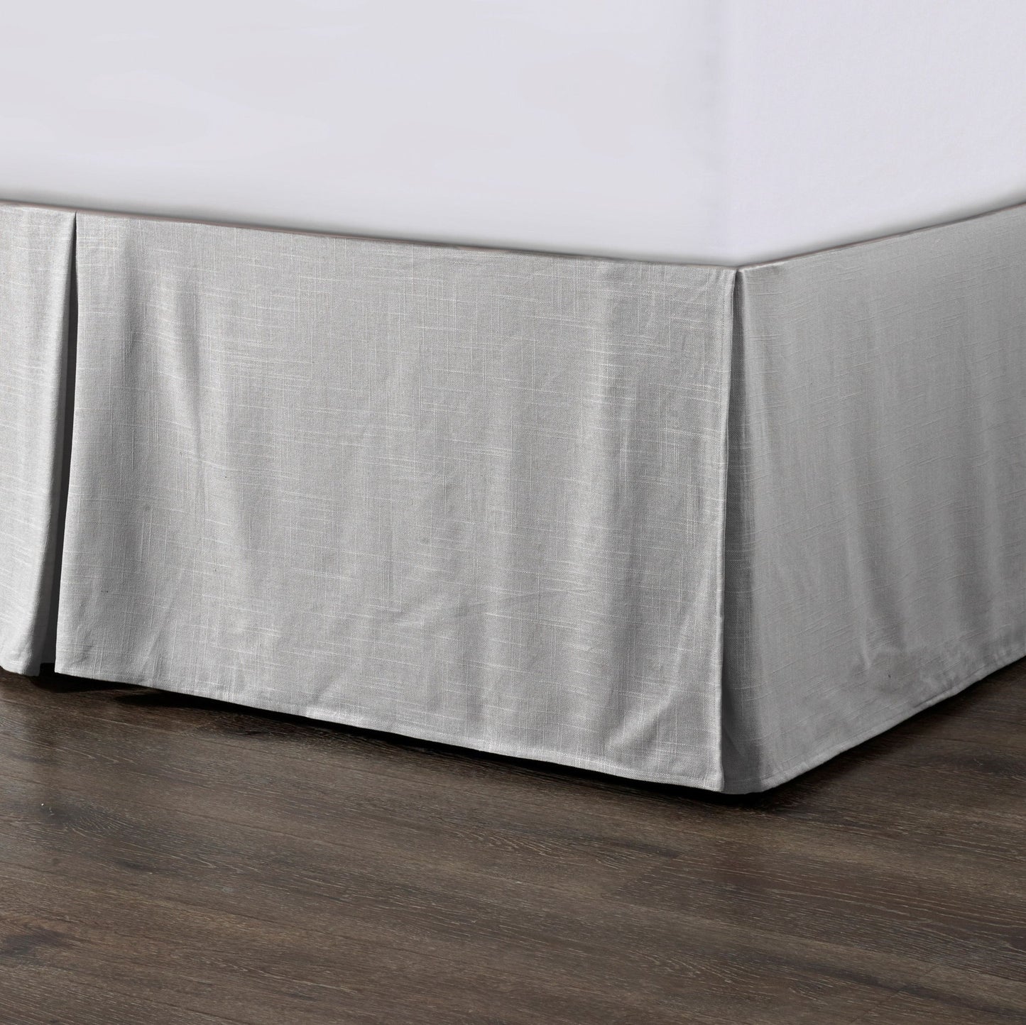 Hera - Washed Linen Tailored King Bed Skirt - Light Gray