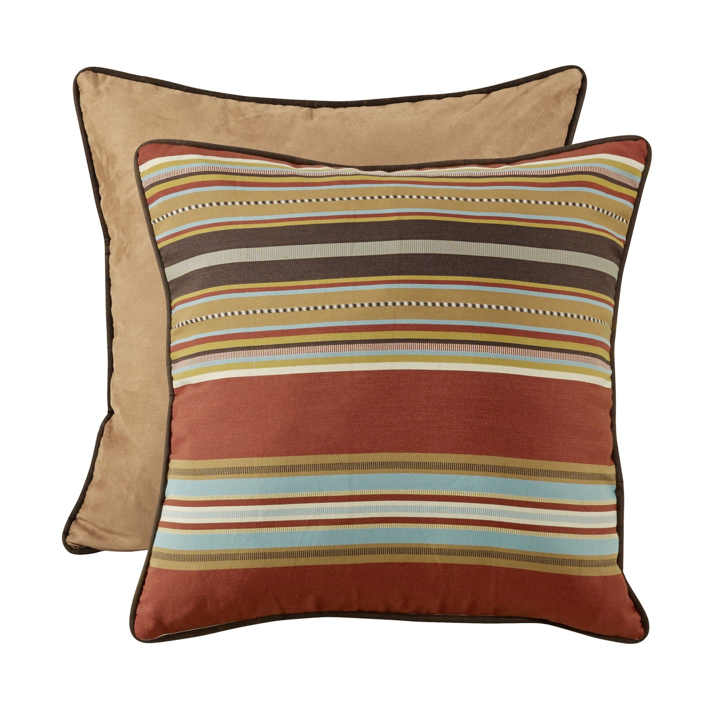 Calhoun - Striped Reversible Euro Sham - Red / Brown