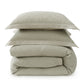 Stonewashed Cotton Waffle Weave - King Duvet Cover Set (Set of 3) - Light Tan