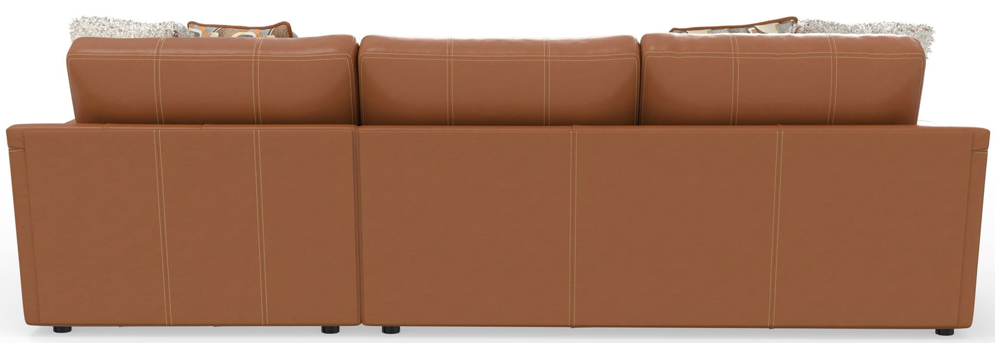 Minori - Italian Leather Sofa / Chaise And Cocktail Ottoman