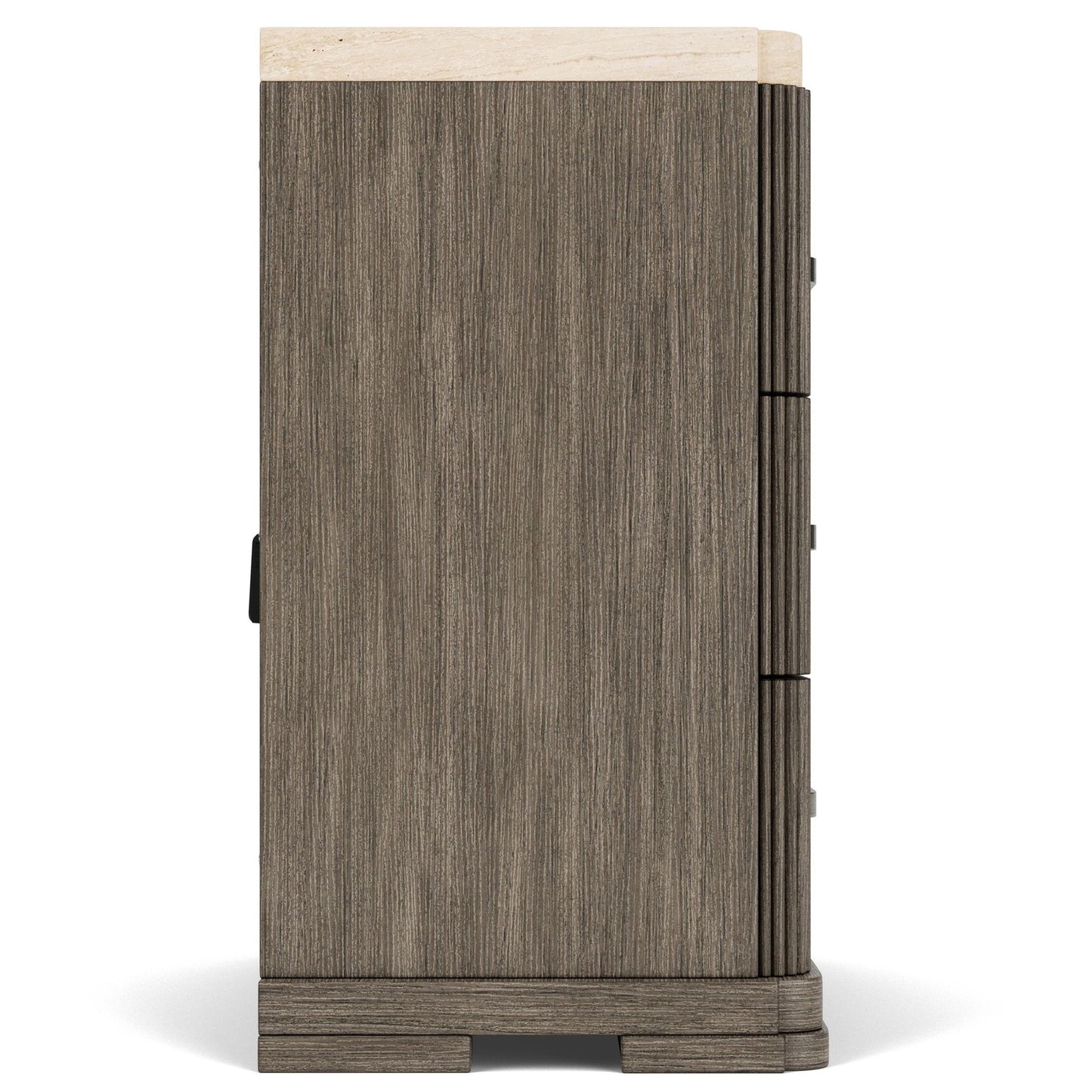 Sariel - Stone Top 3 Drawer Nightstand - Dark Brown