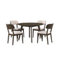 Rex - 48" Round Dining Table & 4 Open Back Chairs - Dark Brown