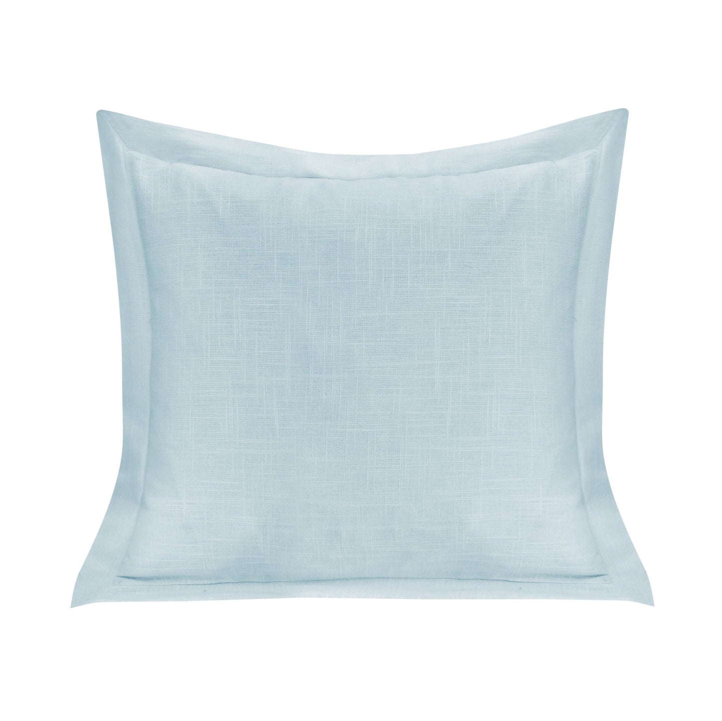 Luna - Single Flanged Washed Linen Pillow - Light Blue
