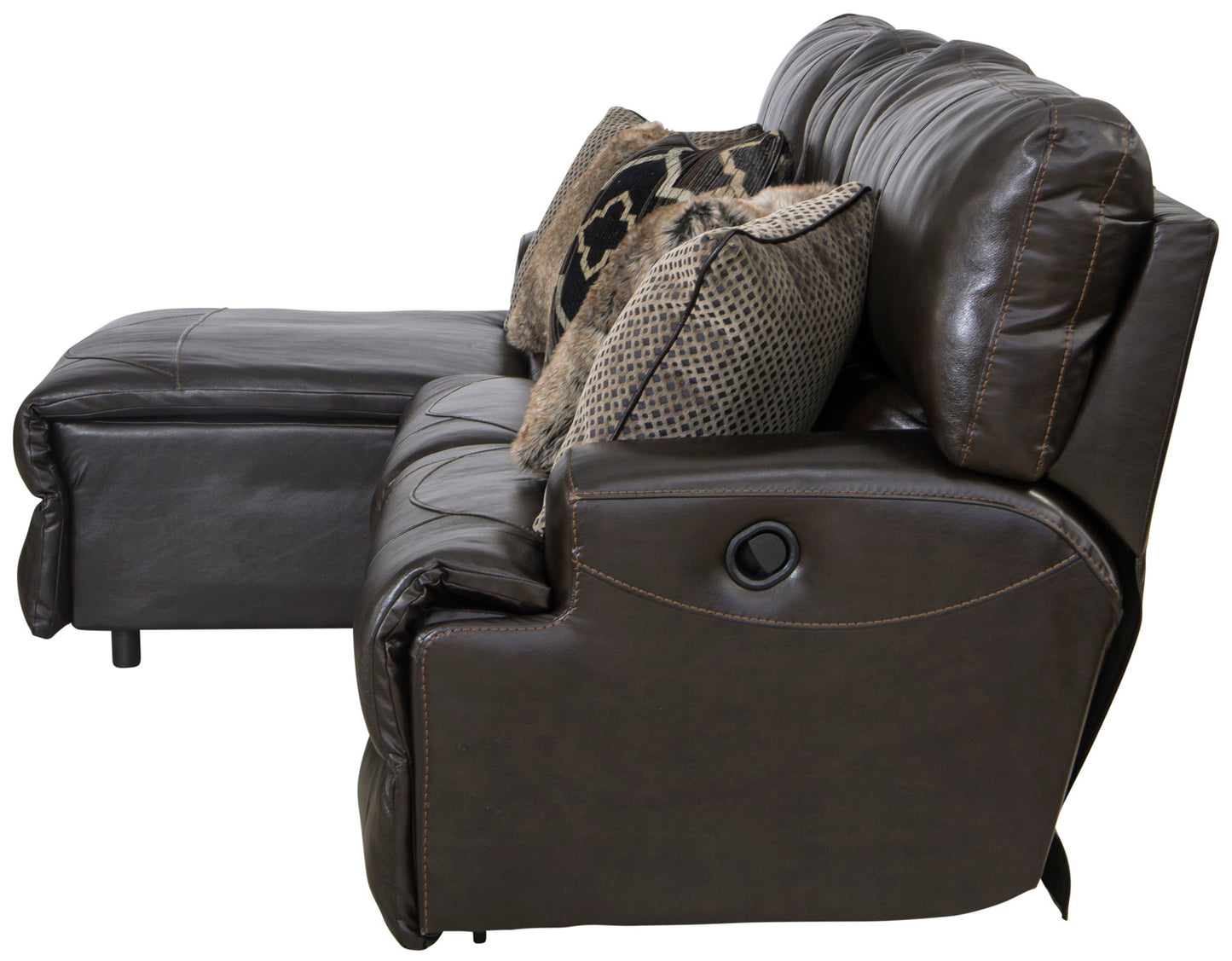 Como - 3 Piece Italian Leather Match Reclining Sectional