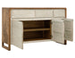 Evoke - 3 Drawer & 3 Door TV Stand/Console - Ivory / Brown