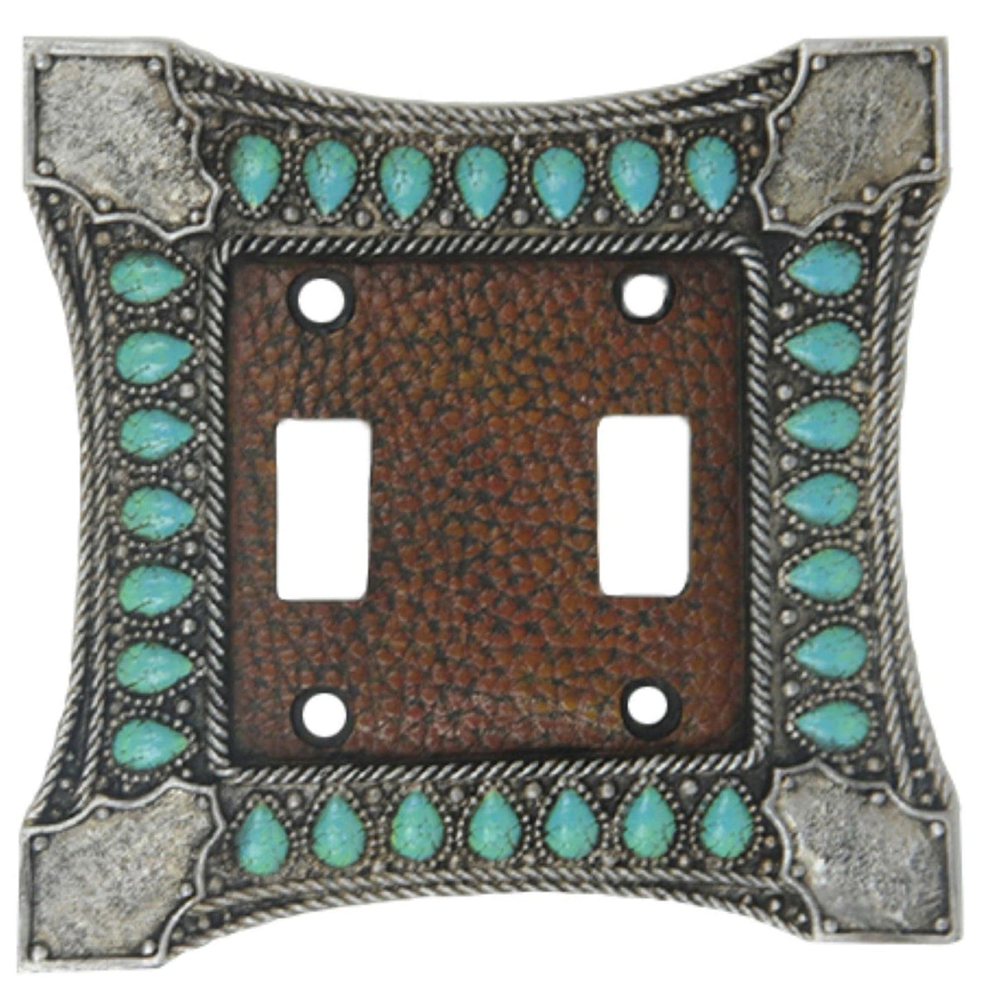Turquoise Switch Plate - 5.5" x 4.75" Double Wall Switch Plate  - Turquoise