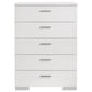 Felicity 5-piece Twin Bedroom Set White High Gloss