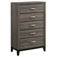 Watson Five-piece Full Bedroom Set Grey Oak