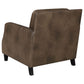 Leaton 3-piece Upholstered Recessed Arm Sofa Set Brown Sugar