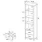 Lewes 4-shelf Engineered Wood Media Tower Cappuccino