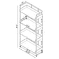 Ember 68-inch 4-shelf Bookshelf White High Gloss and Chrome