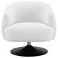 Dave Upholstered Barrel Back Swivel Club Chair Beige