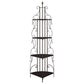 Poppy 74-inch 4-shelf Corner Bookshelf Copper and Cappuccino