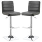 Bianca Upholstered Adjustable Bar Stool Grey (Set of 2)