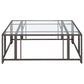 Adri Square Glass Top Coffee Table with Casters Black Nickel