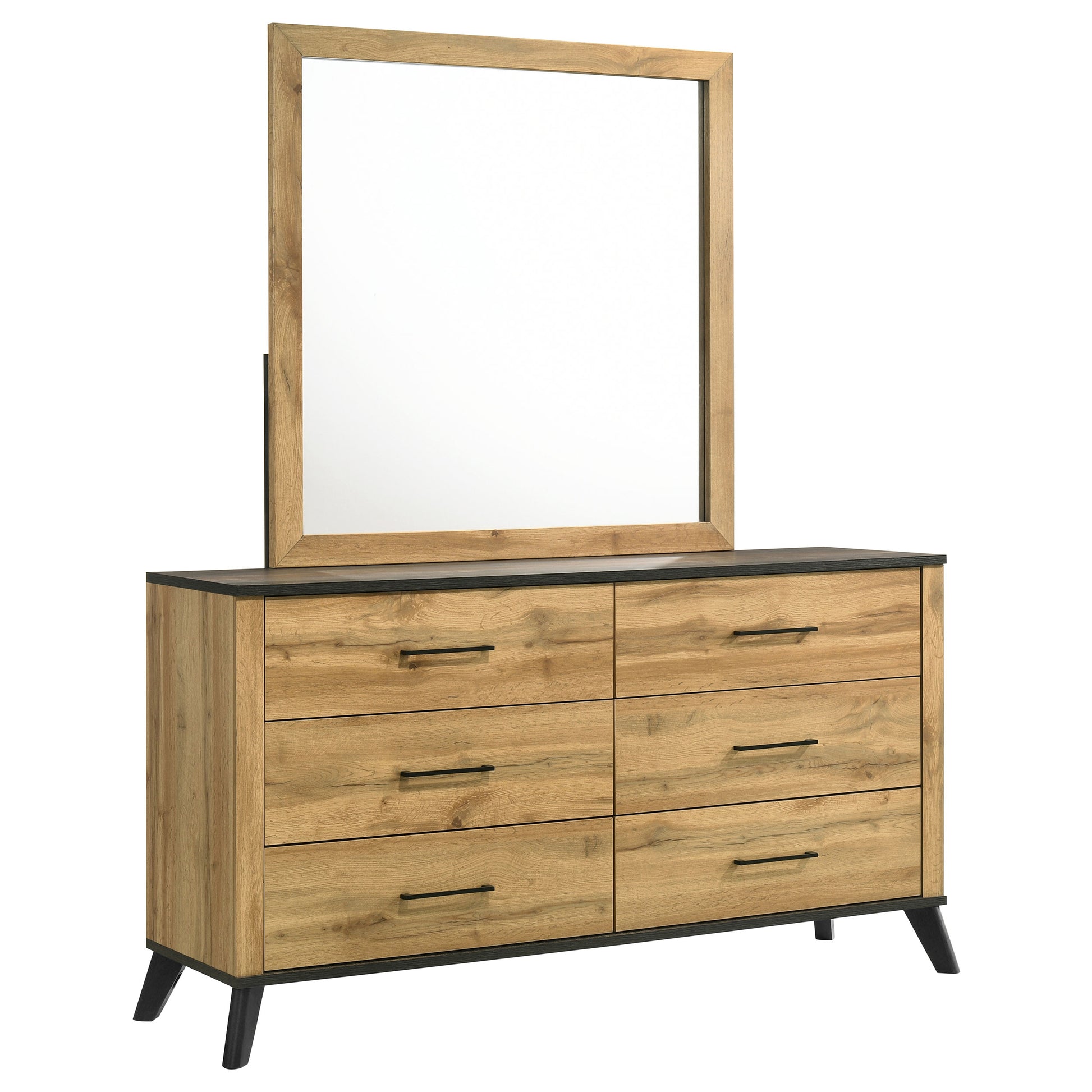 Kaywood 6-drawer Dresser and Mirror Natural Pine Charlotte's Furniture and Fashion Kaywood 6-drawer Dresser and Mirror Natural Pine Charlotte's Furniture and Fashion