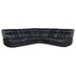 Hewitt Leather Dual Power Reclining Sectional Sofa Black