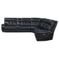 Hewitt Leather Dual Power Reclining Sectional Sofa Black