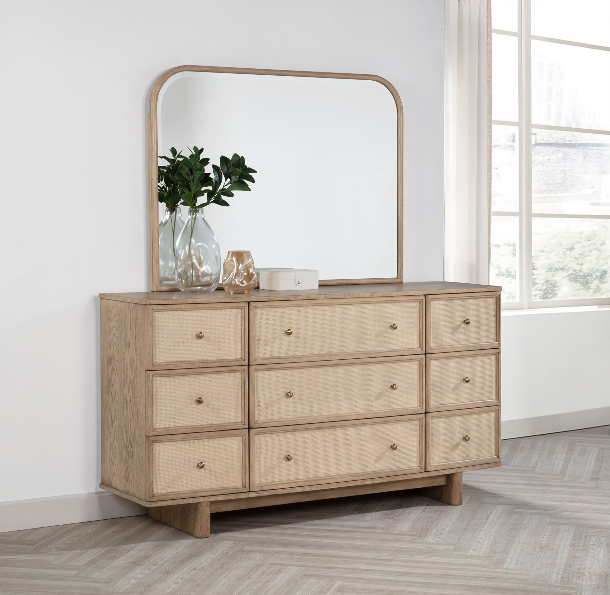 beige dresser with mirror Townsend Beige Dresser + Mirror