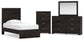 Belachime Twin Panel Bed with Mirrored Dresser and Chest