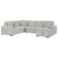 Devonshire Sleeper Sectional Sofa Storage Chaise Grey