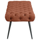 Ella Upholstered Tufted Bench Metal Legs Rust