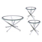 Brooke 3-piece Round Coffee and End Table Set Chrome