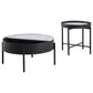 Ozella 2-piece Round Coffee and End Table Set Sandy Black