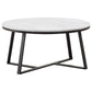 Hugo 2-piece Coffee and End Table Set White Faux Marble