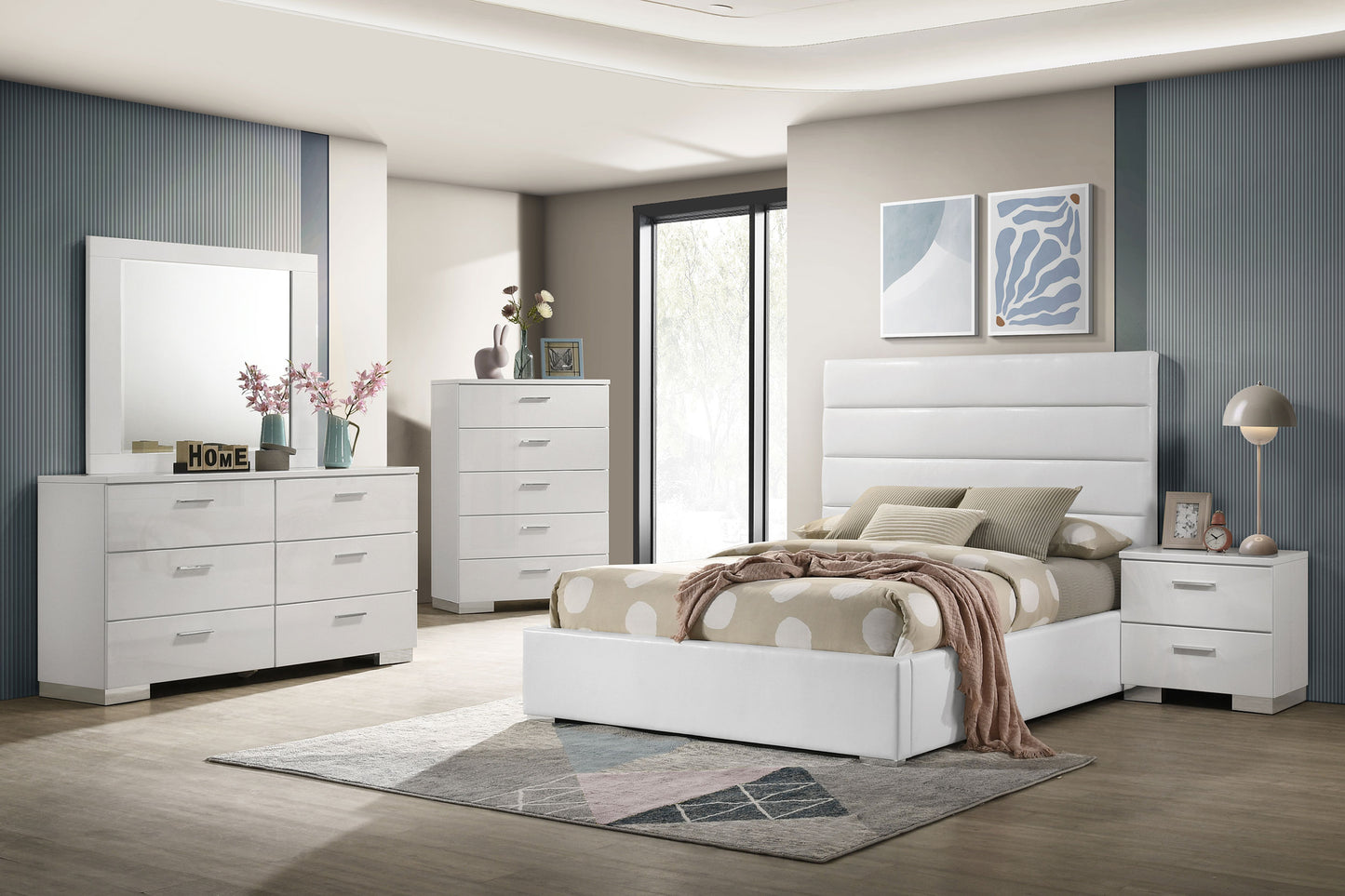 Felicity 53-inch Upholstered Twin Platform Bed White