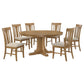 Hartville 7-piece Round Dining Table Set Natural Light Brown