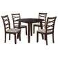 Barton 5-piece Round Wood Dining Table Set Dark Brown