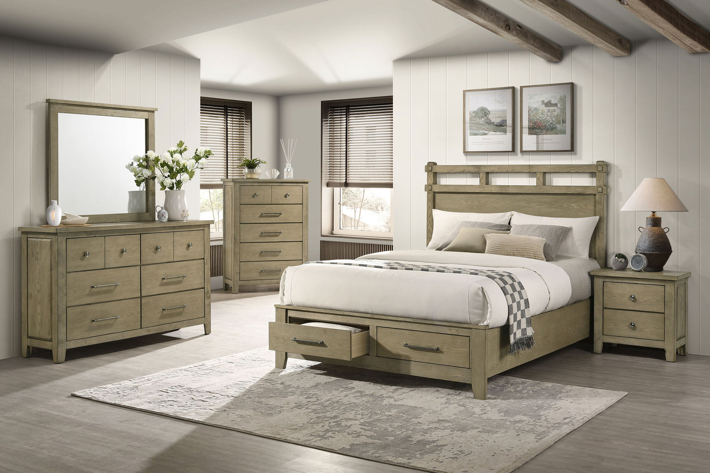 Hazlewood 2-drawer Nightstand Bedside Table Vineyard Oak