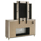 Lorient 8-drawer LED Flame Box Dresser and Mirror Ivory Camel