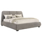 Mokena 46-inch Upholstered Eastern King Platform Bed Taupe