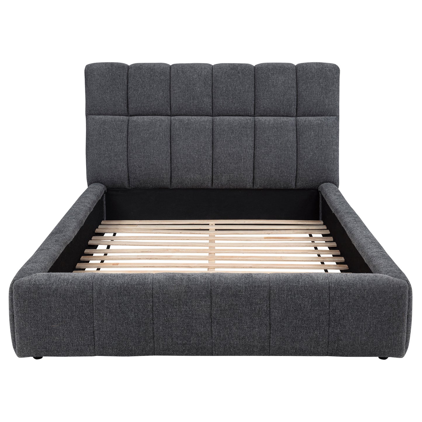 Nollet 48-inch Upholstered California King Platform Bed Grey