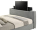 Tara 61-inch Upholstered Eastern King Panel TV Bed Grey
