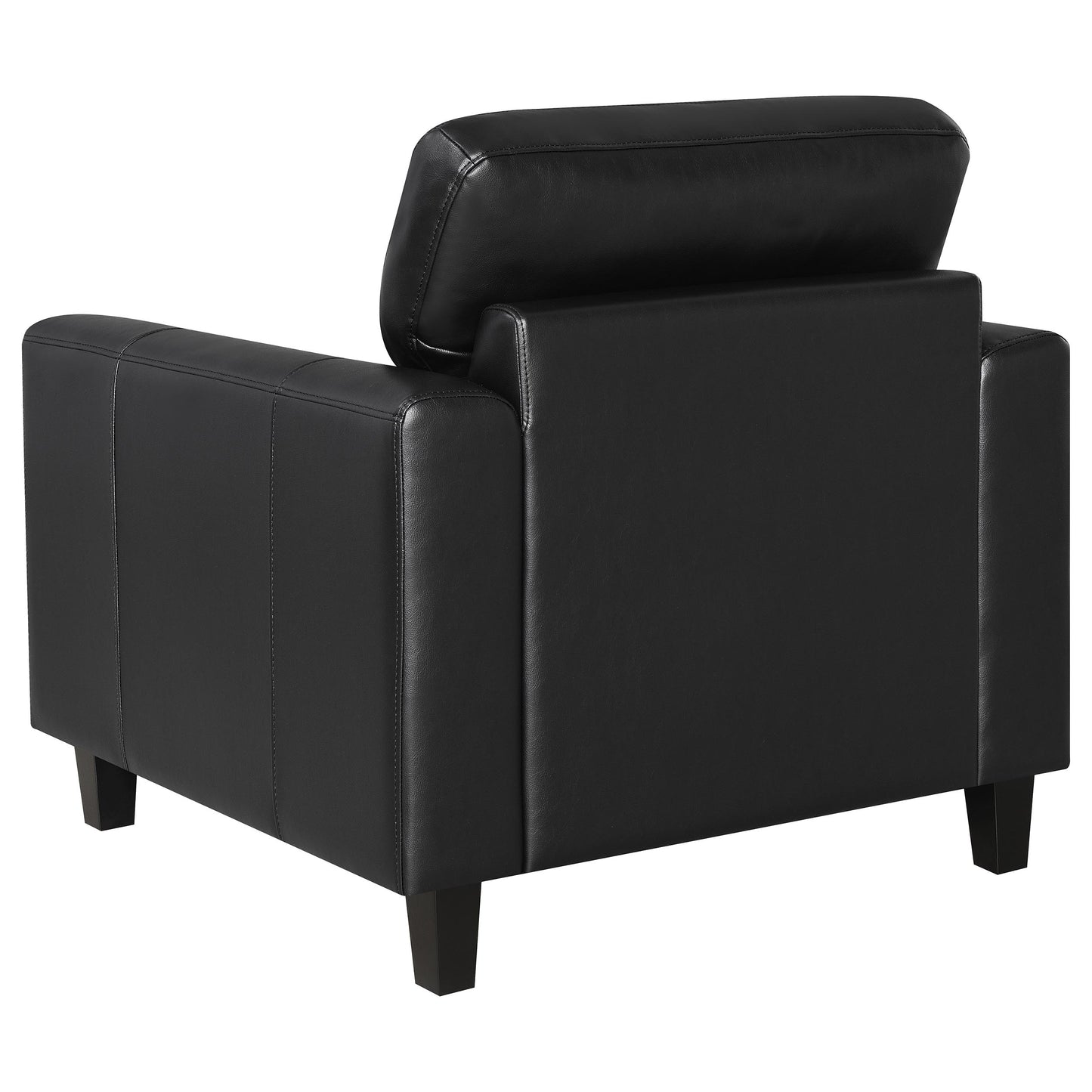 Scotland 3-piece Faux Leather Upholstered Sofa Set Black