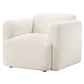 Dorset Fabric Upholstered Round Track Arm Accent Chair White