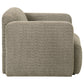 Dorset Fabric Upholstered Round Track Arm Accent Chair Brown