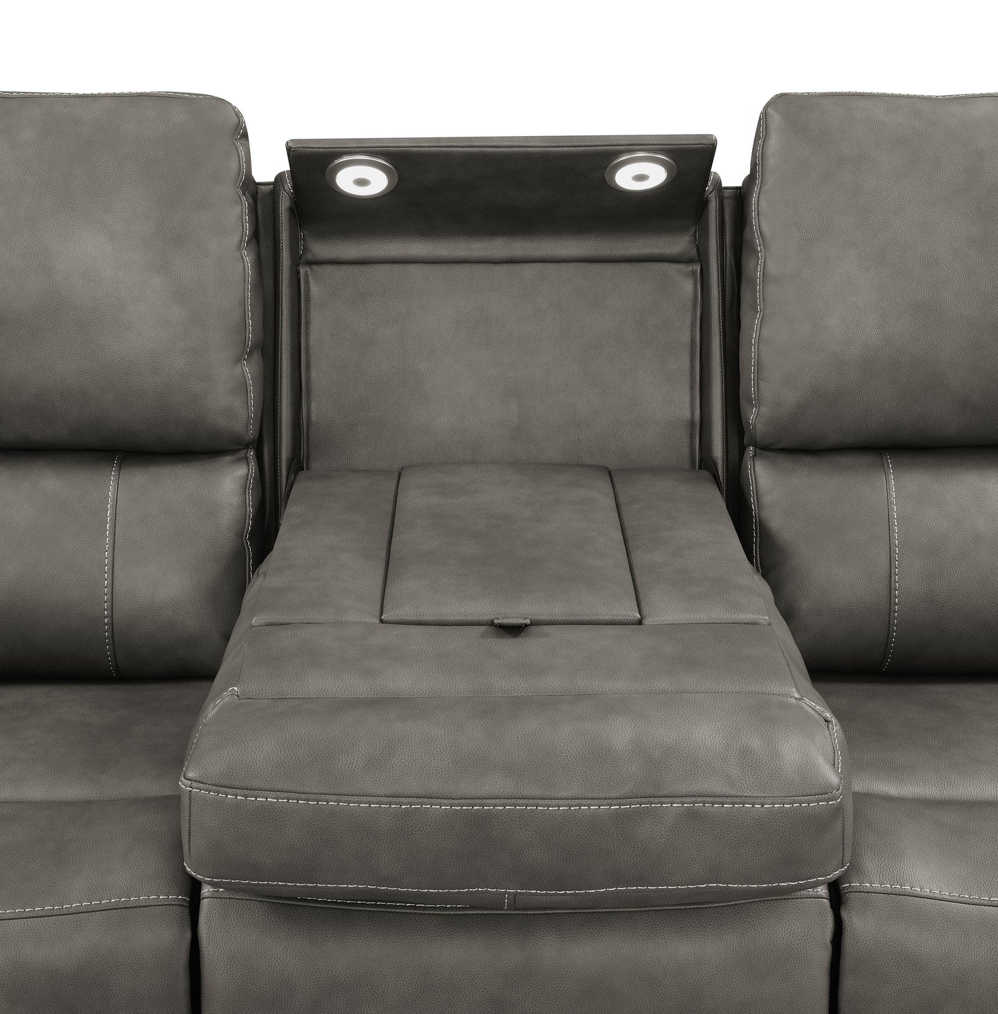 Brickston Triple Power Reclining Sofa Charcoal