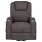 Louie Chenille Upholstered Power Lift Massage Chair Brown