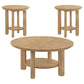 Ottowa 3-piece Round Wood Coffee Table Set Washed Oak