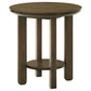 Ottowa 22-Inch Round Wood Side End Table with Shelf Brown