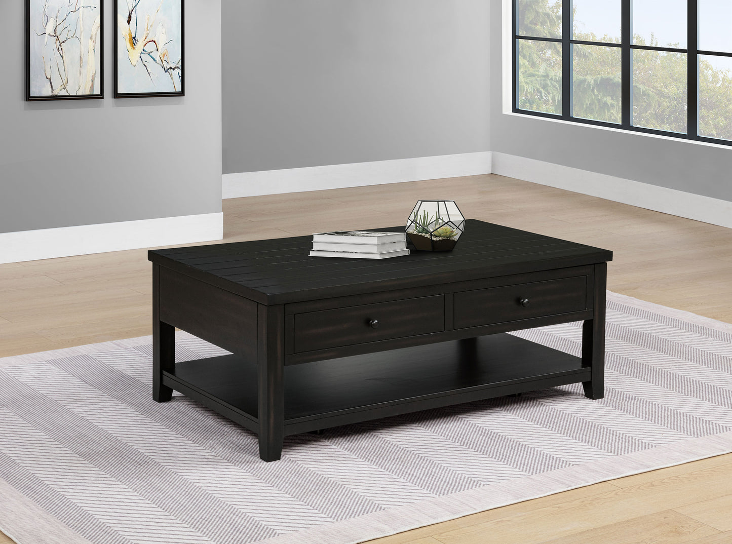 Payne 48-inch Mobile Lift Top Coffee Table Distressed Java