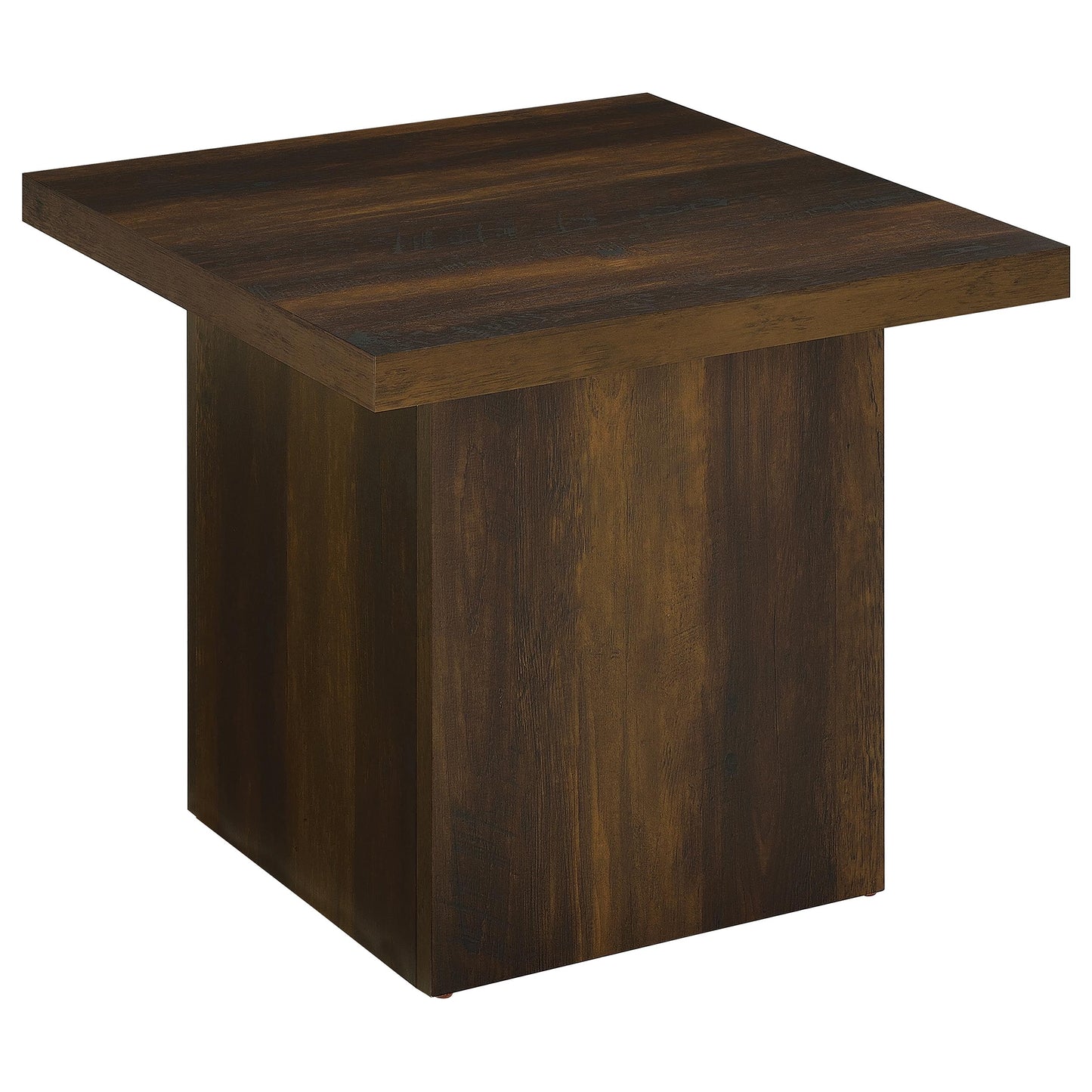 Devar Square Engineered Wood Side End Table Dark Pine