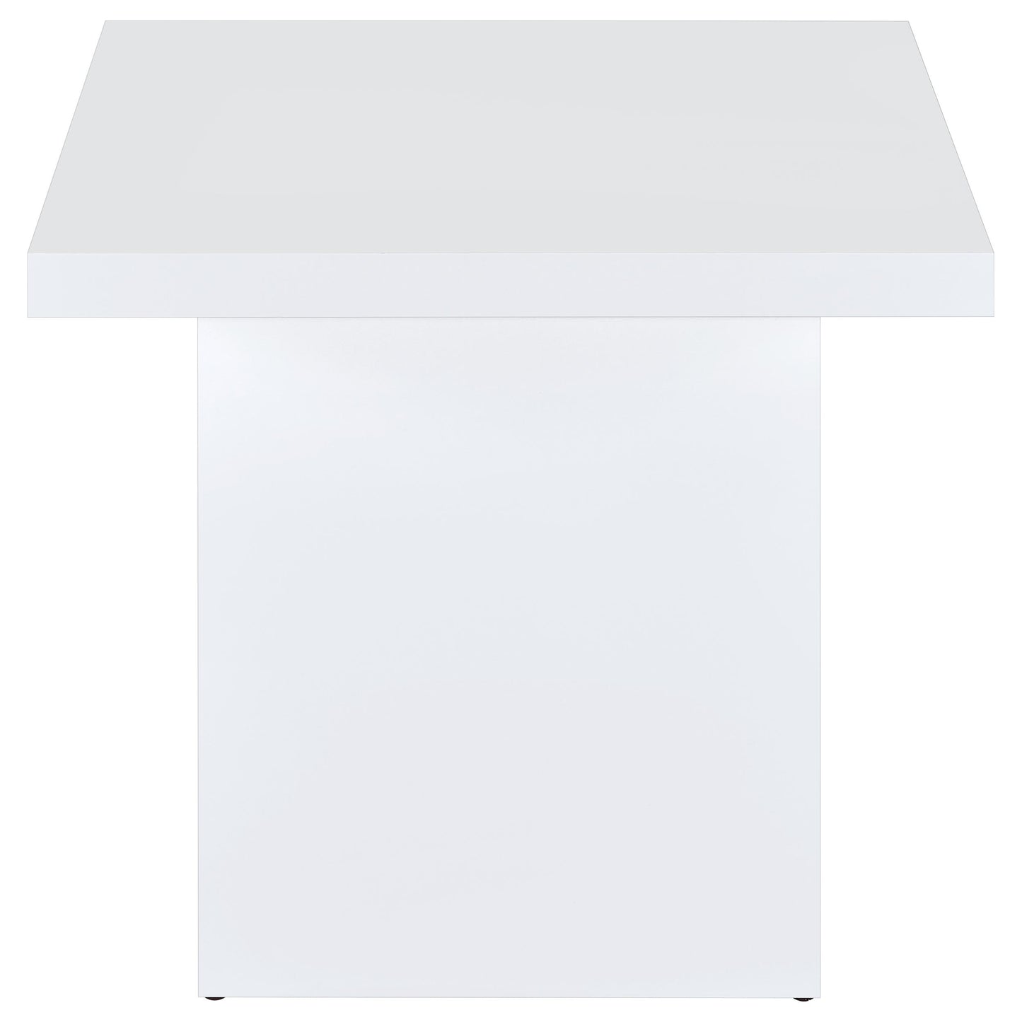 Devar Square Engineered Wood Side End Table White High Gloss