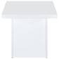 Devar Square Engineered Wood Side End Table White High Gloss