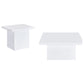 Devar 2-piece Square Coffee End Table Set White High Gloss